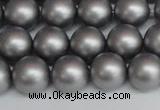 CSB1443 15.5 inches 10mm matte round shell pearl beads wholesale