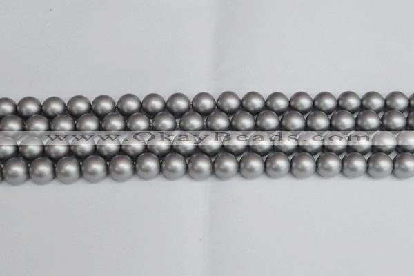 CSB1443 15.5 inches 10mm matte round shell pearl beads wholesale