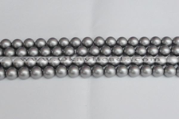 CSB1444 15.5 inches 12mm matte round shell pearl beads wholesale