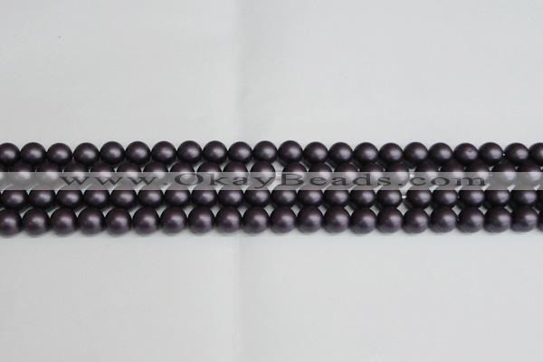 CSB1446 15.5 inches 6mm matte round shell pearl beads wholesale