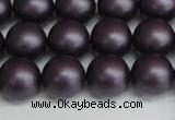 CSB1448 15.5 inches 10mm matte round shell pearl beads wholesale