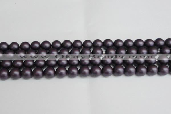 CSB1448 15.5 inches 10mm matte round shell pearl beads wholesale