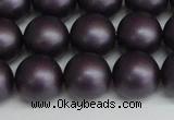 CSB1449 15.5 inches 12mm matte round shell pearl beads wholesale