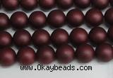 CSB1450 15.5 inches 4mm matte round shell pearl beads wholesale