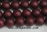 CSB1452 15.5 inches 8mm matte round shell pearl beads wholesale