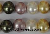 CSB156 15.5 inches 12*15mm – 13*16mm oval mixed color shell pearl beads