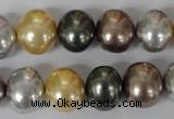 CSB158 15.5 inches 12*15mm – 13*16mm oval mixed color shell pearl beads