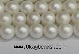 CSB1601 15.5 inches 6mm round matte shell pearl beads wholesale