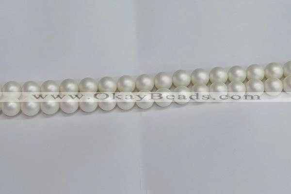 CSB1602 15.5 inches 8mm round matte shell pearl beads wholesale