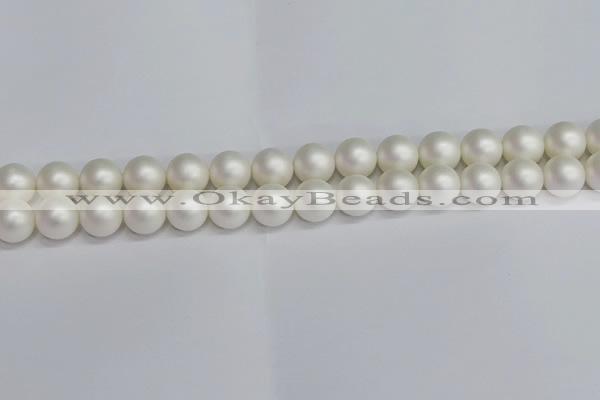 CSB1603 15.5 inches 10mm round matte shell pearl beads wholesale