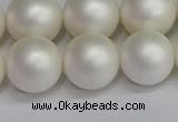 CSB1605 15.5 inches 14mm round matte shell pearl beads wholesale