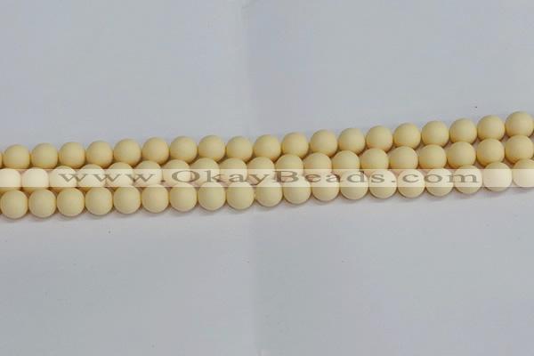 CSB1611 15.5 inches 6mm round matte shell pearl beads wholesale