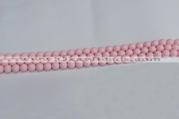 CSB1620 15.5 inches 4mm round matte shell pearl beads wholesale