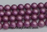 CSB1630 15.5 inches 4mm round matte shell pearl beads wholesale