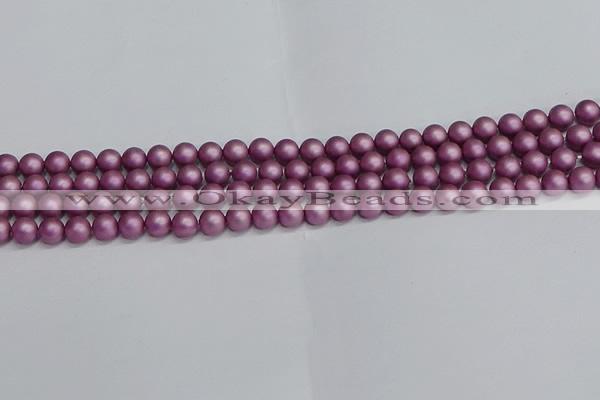 CSB1631 15.5 inches 6mm round matte shell pearl beads wholesale