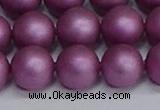 CSB1635 15.5 inches 14mm round matte shell pearl beads wholesale