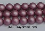 CSB1640 15.5 inches 4mm round matte shell pearl beads wholesale