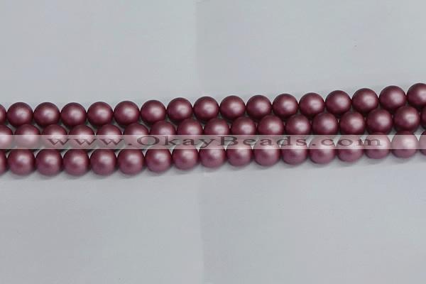 CSB1642 15.5 inches 8mm round matte shell pearl beads wholesale