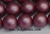 CSB1645 15.5 inches 14mm round matte shell pearl beads wholesale