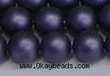 CSB1655 15.5 inches 14mm round matte shell pearl beads wholesale