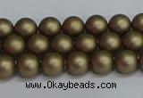 CSB1670 15.5 inches 4mm round matte shell pearl beads wholesale