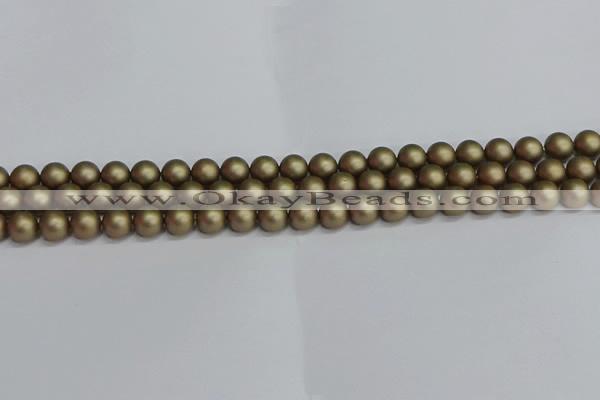 CSB1671 15.5 inches 6mm round matte shell pearl beads wholesale