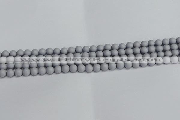 CSB1690 15.5 inches 4mm round matte shell pearl beads wholesale