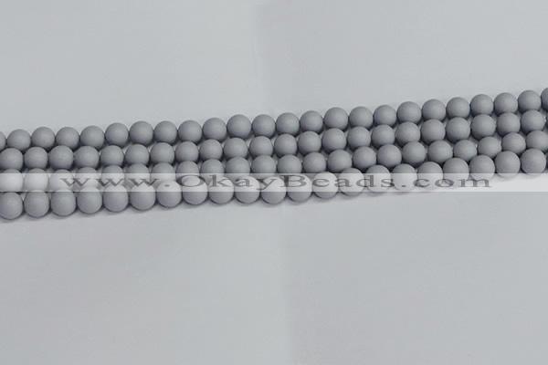 CSB1691 15.5 inches 6mm round matte shell pearl beads wholesale