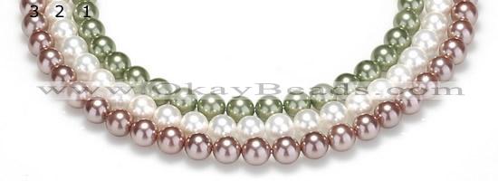 CSB17 16 inches 8mm round shell pearl beads Wholesale