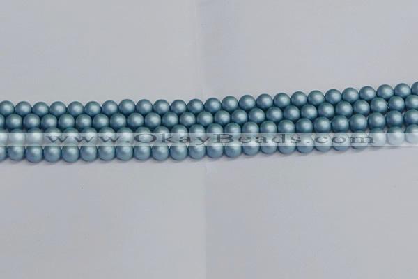 CSB1711 15.5 inches 6mm round matte shell pearl beads wholesale