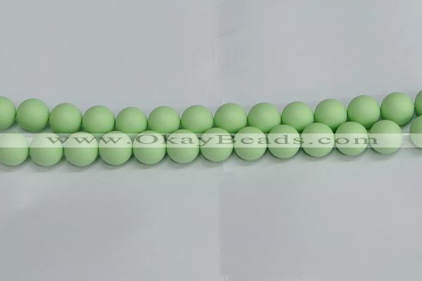 CSB1745 15.5 inches 14mm round matte shell pearl beads wholesale