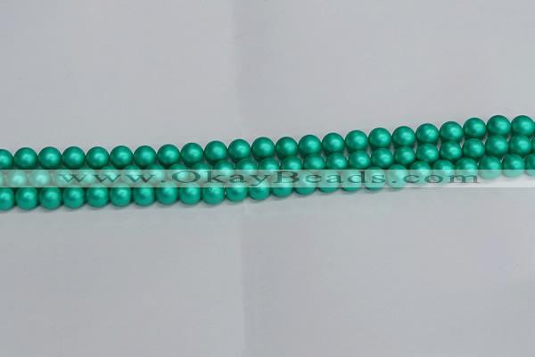 CSB1750 15.5 inches 4mm round matte shell pearl beads wholesale