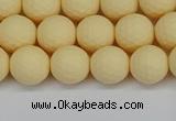 CSB1801 15.5 inches 6mm faceetd round matte shell pearl beads