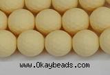 CSB1802 15.5 inches 8mm faceetd round matte shell pearl beads