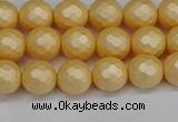 CSB1821 15.5 inches 6mm faceetd round matte shell pearl beads