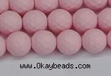 CSB1841 15.5 inches 6mm faceetd round matte shell pearl beads