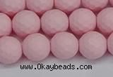 CSB1842 15.5 inches 8mm faceetd round matte shell pearl beads