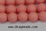 CSB1851 15.5 inches 6mm faceetd round matte shell pearl beads