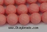 CSB1852 15.5 inches 8mm faceetd round matte shell pearl beads