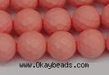 CSB1853 15.5 inches 10mm faceetd round matte shell pearl beads