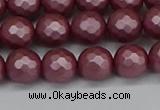 CSB1871 15.5 inches 6mm faceetd round matte shell pearl beads