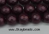 CSB1882 15.5 inches 8mm faceted round matte shell pearl beads