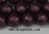 CSB1884 15.5 inches 12mm faceted round matte shell pearl beads