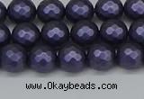 CSB1891 15.5 inches 6mm faceted round matte shell pearl beads