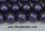 CSB1893 15.5 inches 10mm faceted round matte shell pearl beads