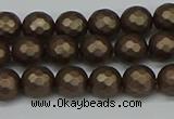 CSB1921 15.5 inches 6mm faceted round matte shell pearl beads