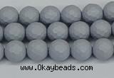 CSB1931 15.5 inches 6mm faceted round matte shell pearl beads