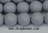 CSB1934 15.5 inches 12mm faceted round matte shell pearl beads