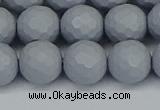 CSB1935 15.5 inches 14mm faceted round matte shell pearl beads