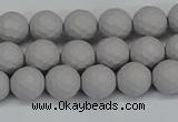 CSB1941 15.5 inches 6mm faceted round matte shell pearl beads